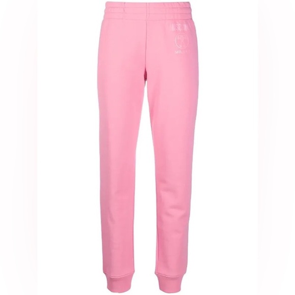 Moschino logo-print cotton sweat pants. Pink - Picture 10 of 11